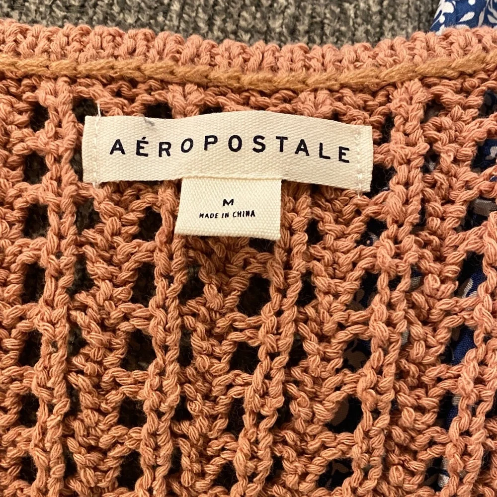 Aeropostale Peach Crochet Knit Tank Top - Picture 2 of 3